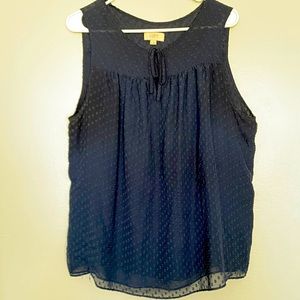 LOFT Sleeveless navy blue blouse